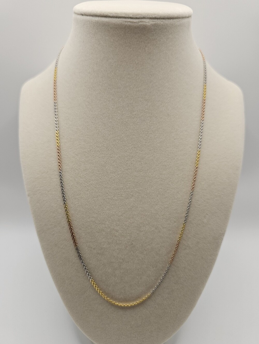 Tri-Gold Over S925 20 Inch Necklace